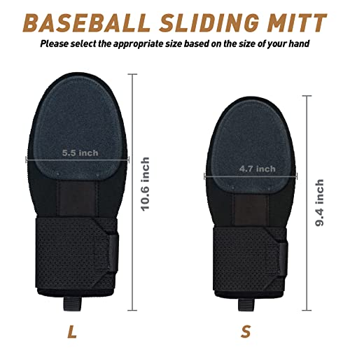 Baseball Sliding Mitt Durable Baseball Sliding Glove Fit Right and Left Hand for Baseball and Softball Fingers Safe Protection (Adult & Youth)