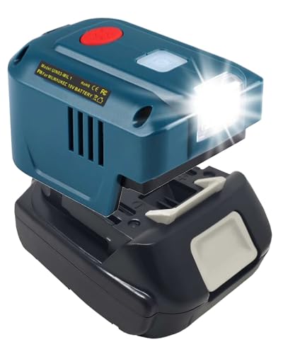 150W Power Inverter Generator Fit for Ryobi 18V Lithium Battery, DC 18V to AC 110V-120V Portable Power Station, with 2 USB & AC Outlet & 200LM LED Light Modified Sine Wave Power Inverter