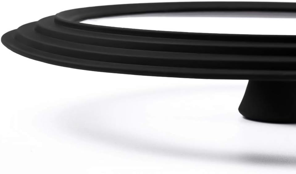 Universal Lid for Pots,Pans and Skillets - Tempered Glass with Heat Resistant Silicone Rim Fits 10.5