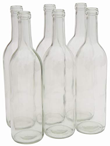 North Mountain Supply - W5CB6 750ml Glass Bordeaux Wine Bottle Flat-Bottomed Cork Finish - Case of 6 - Cobalt Blue