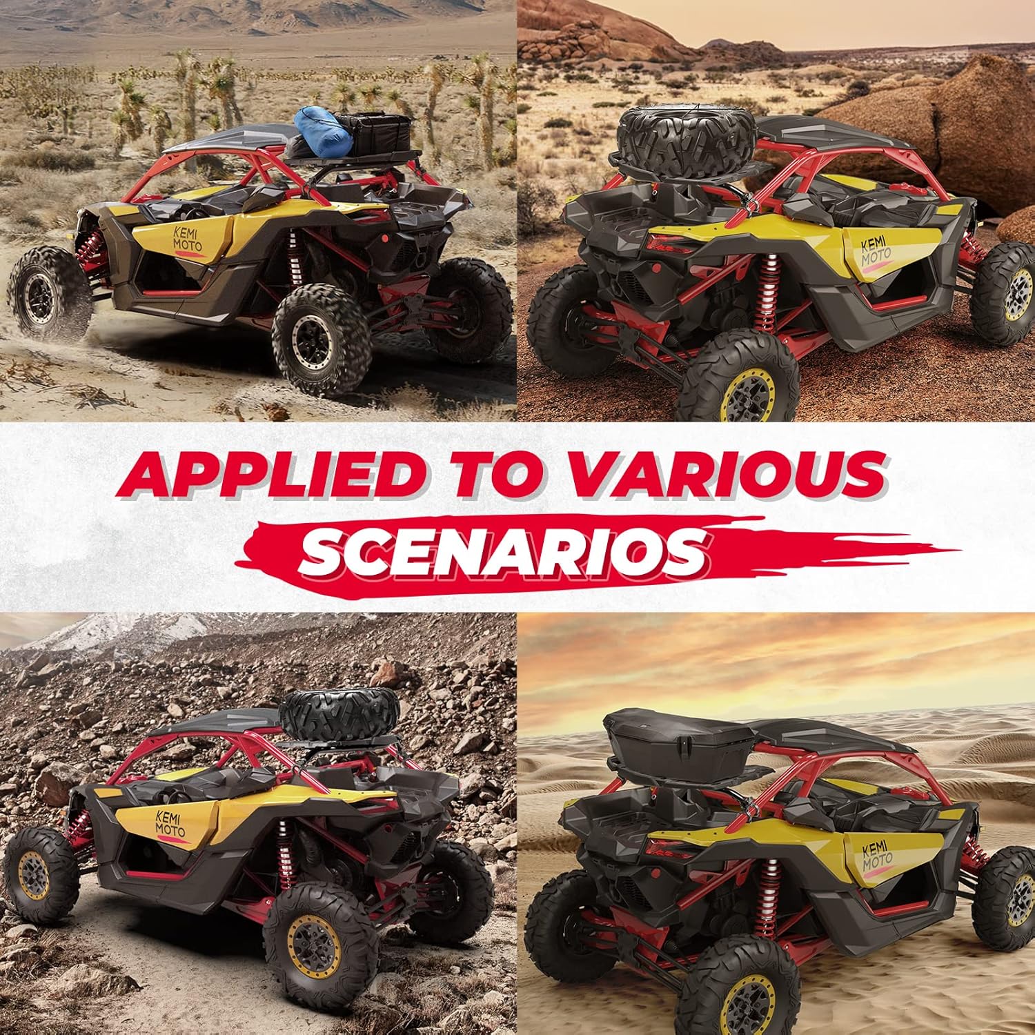 KEMIMOTO X3 Rack with Gas Strut, Spare Tire Cargo Luggage Cooler Pivoting Rear Rack Compatible with Can-Am X3 & X3 Max 2017-2024 Replace #715002881#715008296