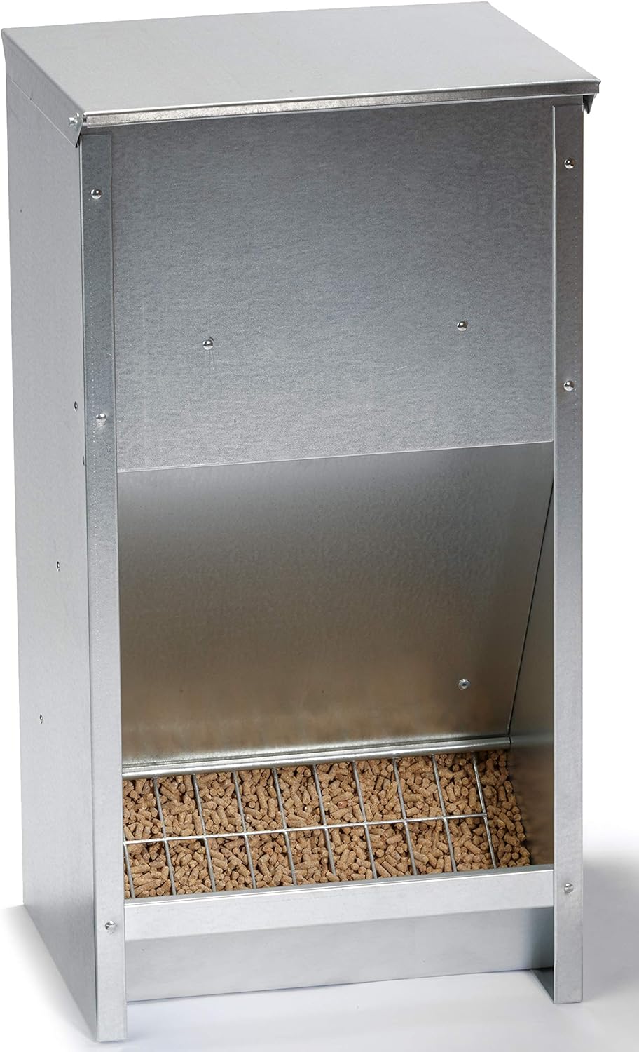 Little Giant® Large Steel Poultry Feeder | Galvanized High Capacity Poultry Feeder | 25 lbs