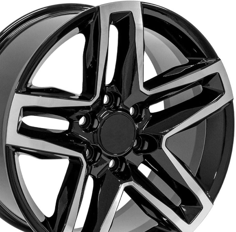 OE Wheels LLC 20 inch Rim Fits 6x139.7 Silverado Suburban Tahoe Sierra Yukon Escalade CV34B 20x9 Black Machined Wheels Hollander: 5911