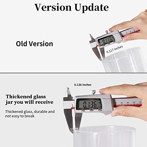 77L Food Storage Jar, 18.6 FL OZ (550 ML), [Thickened Version] Glass Food Storage Jar with Airtight Seal Bamboo Lid - Modern Design Clear Food Storage Canister for Serving Tea, Coffee, Spice and More