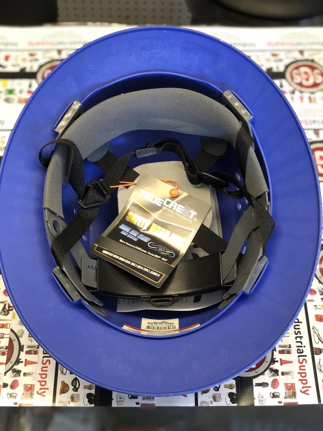 HDPE Hydro Dipped Blue/Silver Full Brim Hard Hat with Fas-trac Suspension