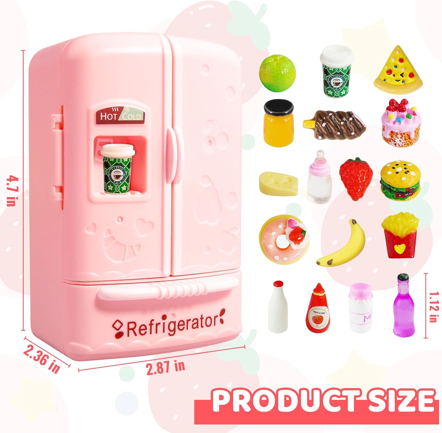 Mini Dollhouse Fridge Miniature Dollhouse Refrigerator Mini Fridge Toy with Food Mini Toy Refrigerator Doll House Refrigerators