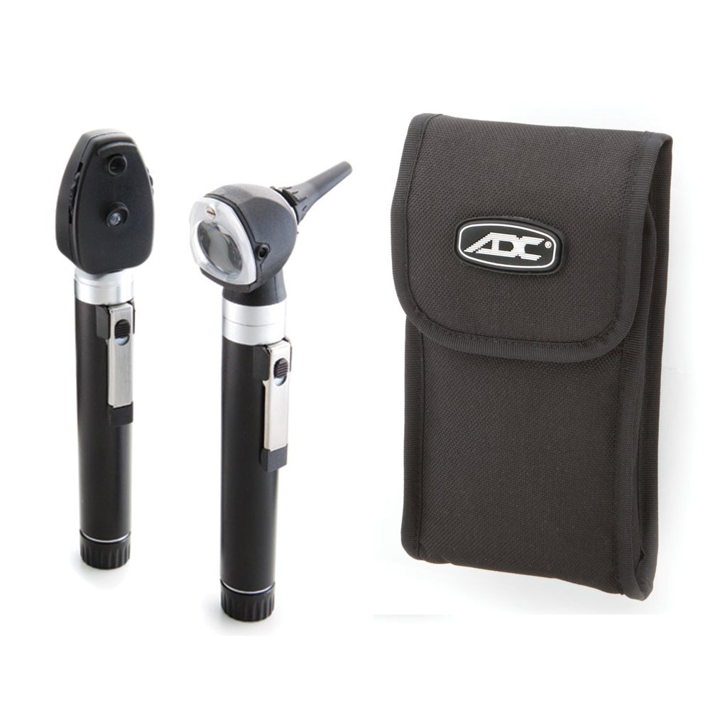 ADC 5110NLS Diagnostix 2.5v Pocket Otoscope/Ophthalmoscope Set, Soft Case, LED, Black