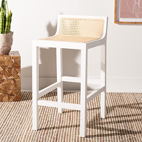 Safavieh Home Collection Saito Natural Low Back Cane 25.6-inch Counter Stool