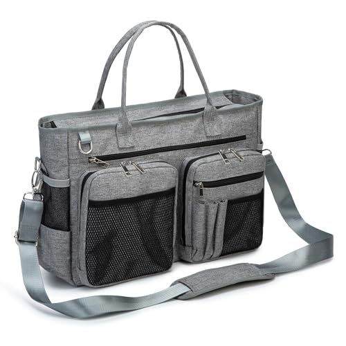 Nurse Tote Bag for Work with Multiple Pocket and Padded Compartment for Laptop up to 15.6''