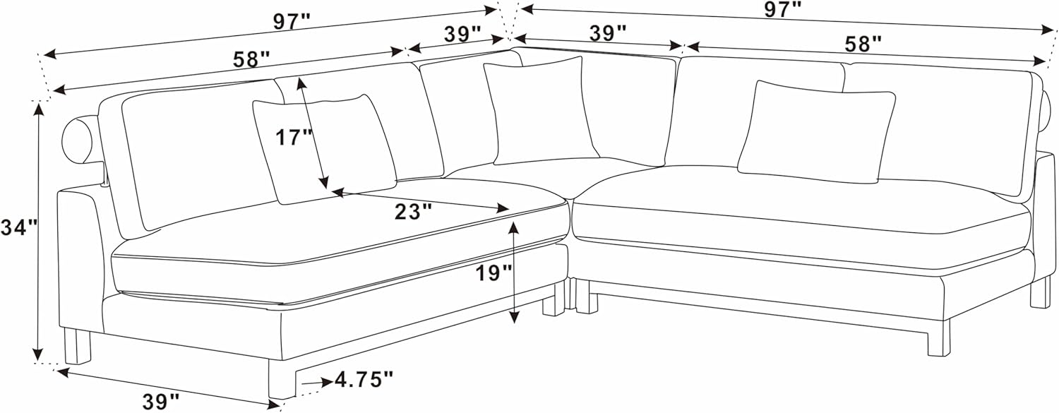 Modular Sectional, Dark Gray