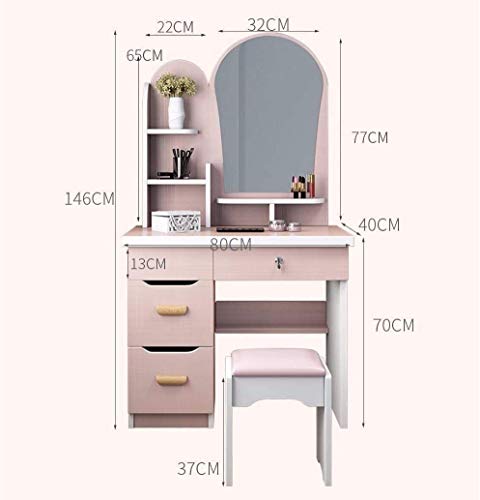 Makeup Vanity Table for Women Girls, Vanity Table, Makeup Dressing Table, Bedroom Vanity Set w/Cushioned Stool 2 Drawers Women Girls(Beige), GAOXYUAN2025631