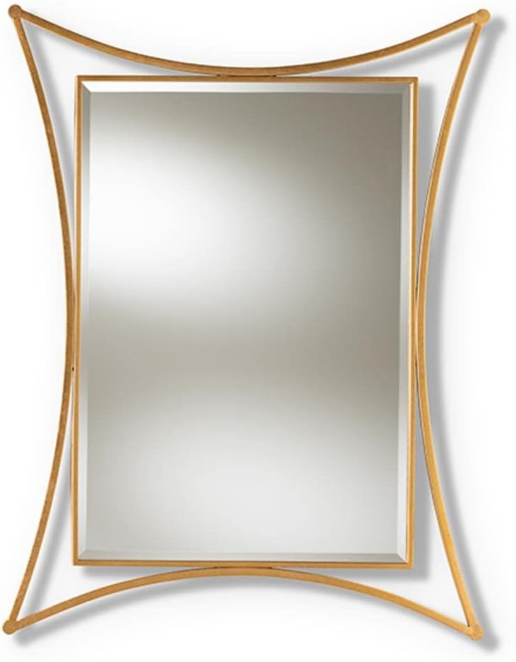 Baxton Studio Melia Modern and Contemporary Antique Gold Finished Rectangular Accent Wall Mirror