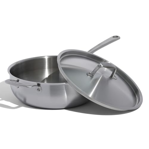 Made In Cookware - 2 Quart Stainless Steel Saucier Pan - 5 Ply Stainless Clad - Professional Cookware - Crafted in Italy - Induction Compatible