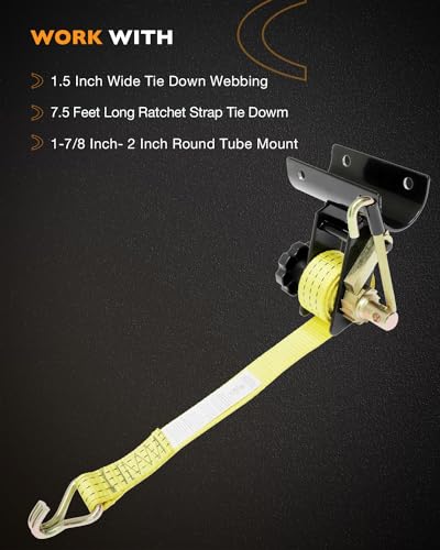Ladder Rack Ratchet Straps, W/J-Hook (2PCS), 2