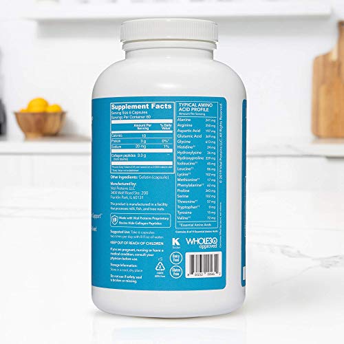 Vital Proteins Collagen Pills Supplement (Type I, III), 360 Collagen Capsules, 3300mg Serving Help Support Healthy Hair, Collagen Supplement