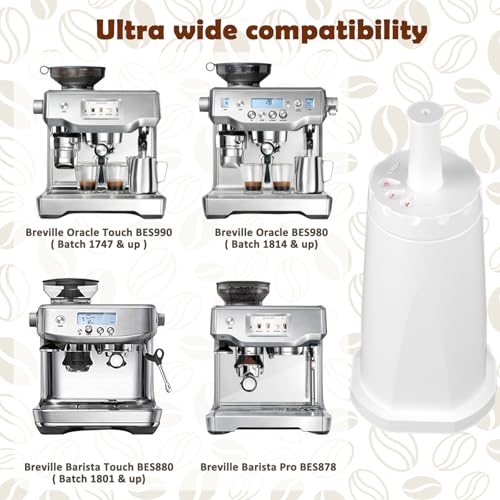 4 Pack Replacement Water Filter for Breville Barista Touch Espresso Machine BES880, Barista Pro BES878, Oracle BES980, Oracle Touch BES990, Dual Boiler BES920 Bambino ClaroSwiss Sage, BES008WHT0NUC1