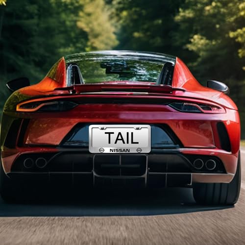 License Plate Frames for Mustang, 2Pack Stainless Steel License Plate Cover Standard License Plate Holder with Screw Caps Set Car Accessories（Silver）