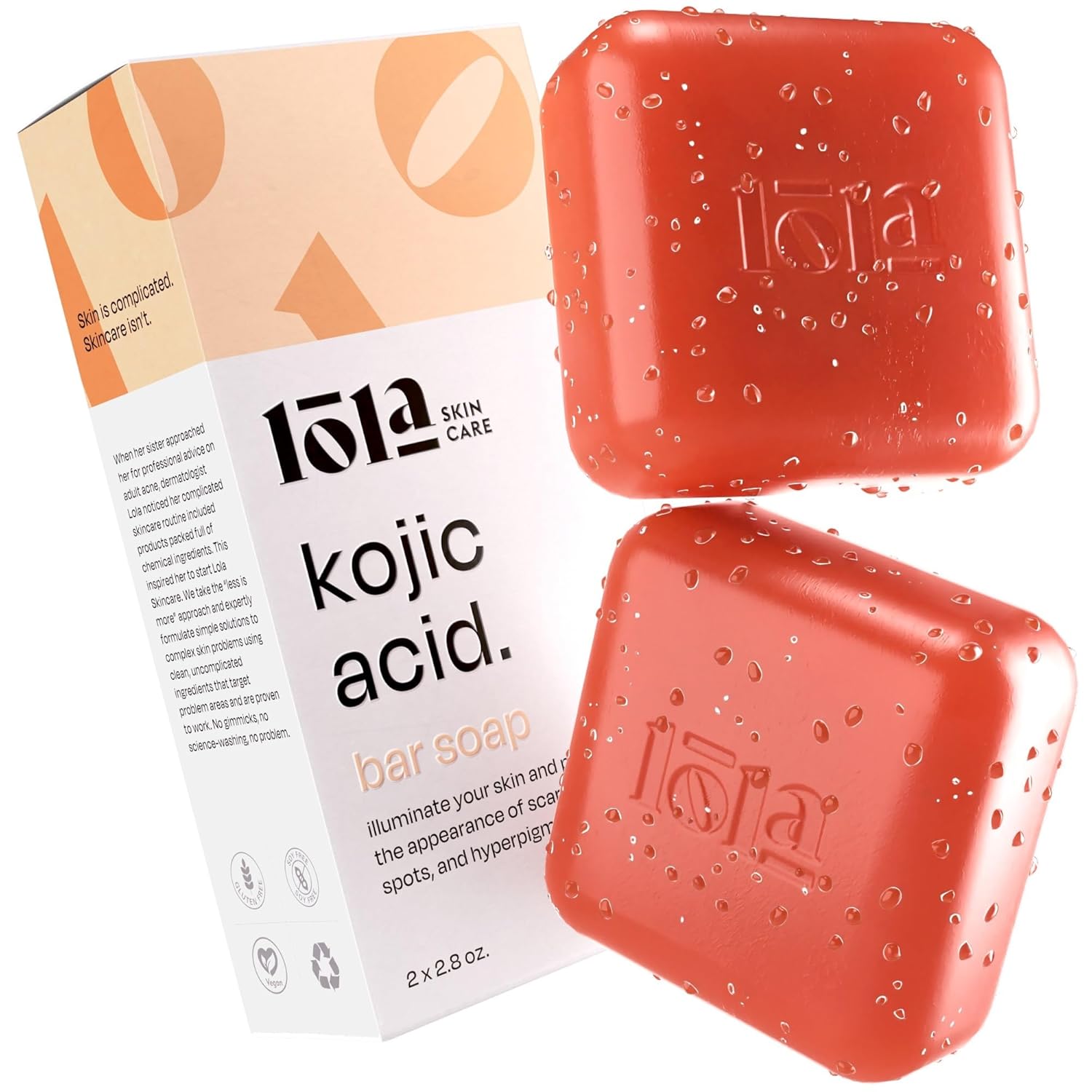 Kojic Acid Soap - Skin Whitening Face Soap with Natural Turmeric Root and Orange Oil, Kojic Acid Soap for Skin Lightening, Whitening & Brightening with Papaya Extract