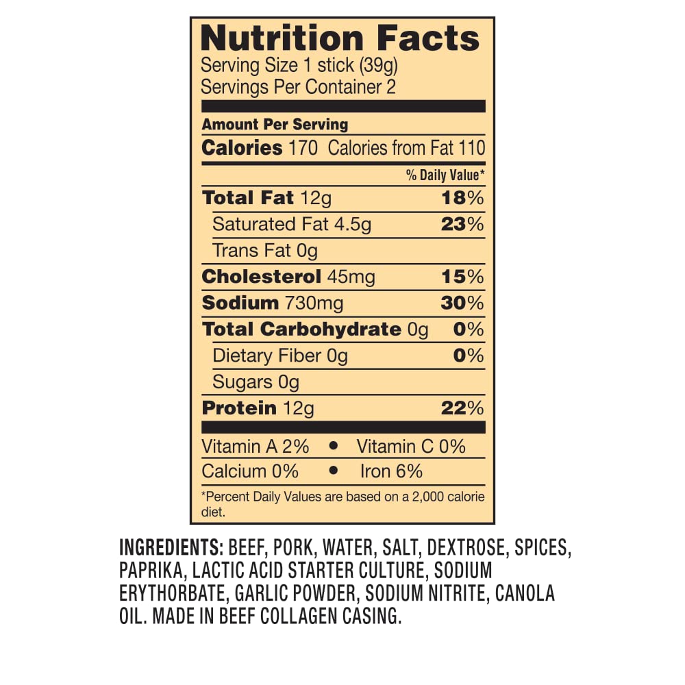 Cattleman's Cut Big Hunter's Sausage, 2.75 Ounce (Pack of 6)