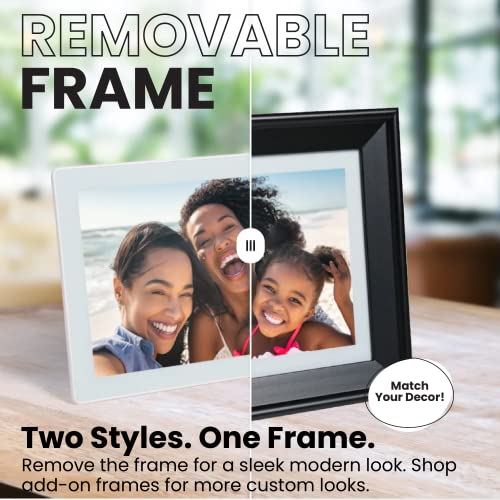 10in WiFi Digital Photo Frame w/Battery | Load Family Pictures by Email, App, Web, USB/SD | 32GB | Great Gift | Easy Touchscreen Setup | Plays Videos | Black