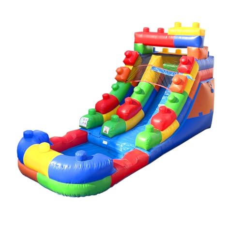 Pogo Bounce House Inflatable Water Slide for Kids(without Blower) - 21' x 9' x 12' Foot Backyard Summer Fun - Rainbow Slide with Water Pool