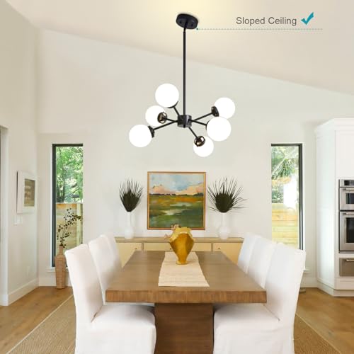 Lighting 4-Light Globe Sputnik Chandelier Milk Glass Shade Modern Gold Chandelier Light Fixture Mid Century Sputnik Chandeliers Pendant Lighting