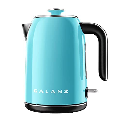 Galanz Retro Electric Kettle with Heat Resistant Handle and Cordless Pour, Quick Hot Water Boil, Boil-Dry Protection, Automatic Shut-Off, 1.7 L, Red