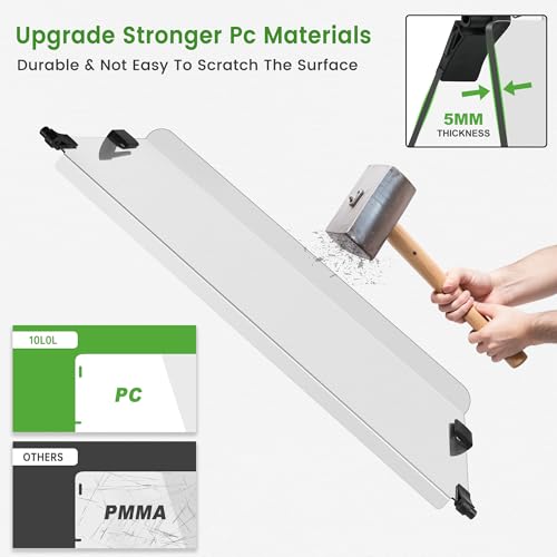 10L0L Golf Cart Windshield Compatible with Club Car Precedent G&E 2004-up Models, Foldable and Ultraviolet-proof, 37.5