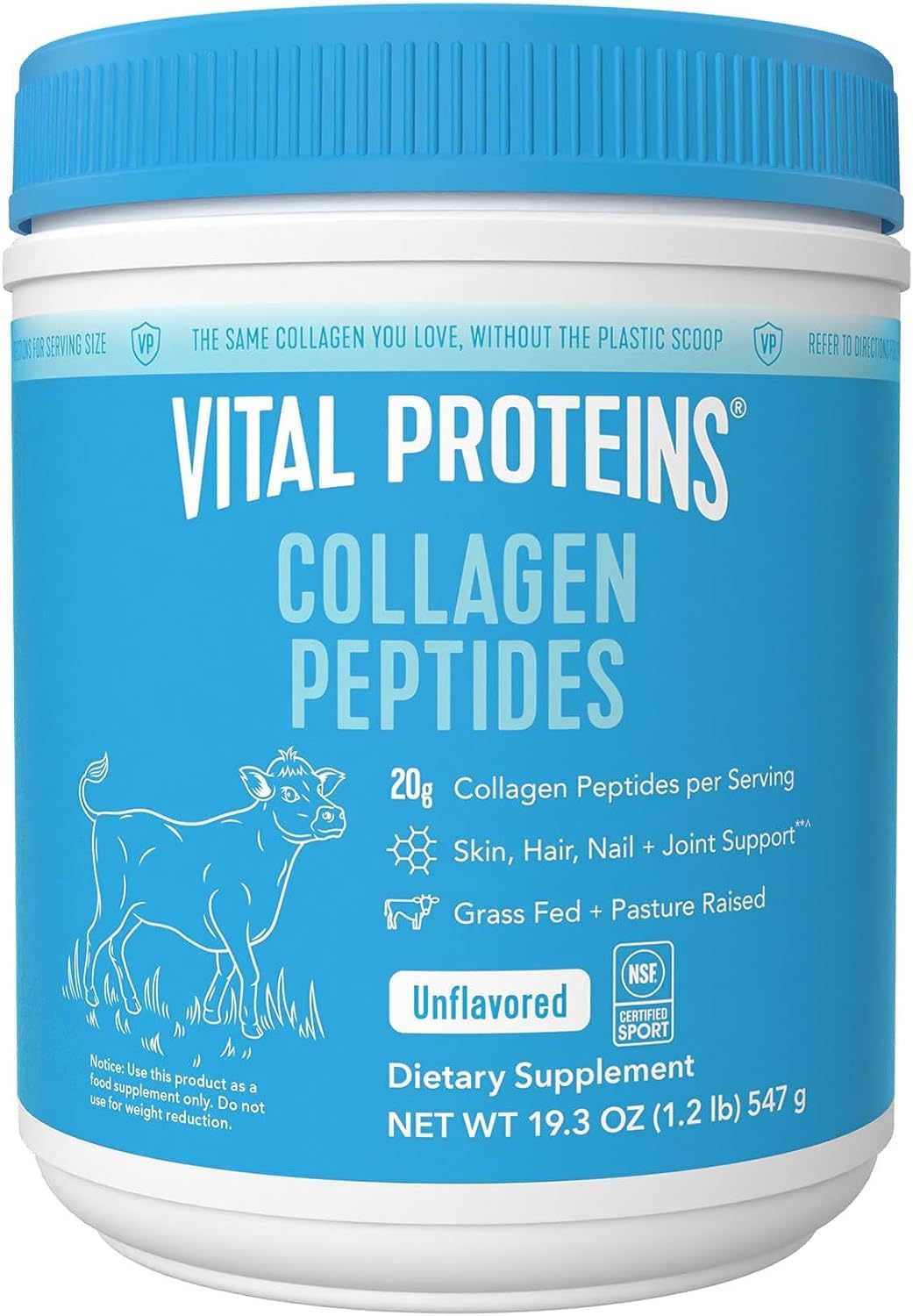 Vital Proteins Collagen Peptides Powder, Unflavored,19.3oz