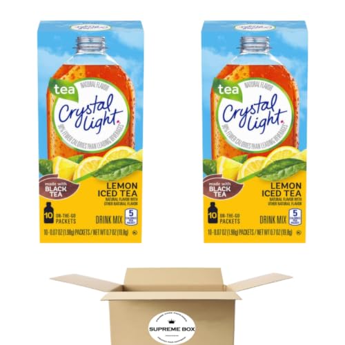 Crystal Light Lemon Iced Tea Powdered Drink Mix - Pack of 3 (30 Packets in total)