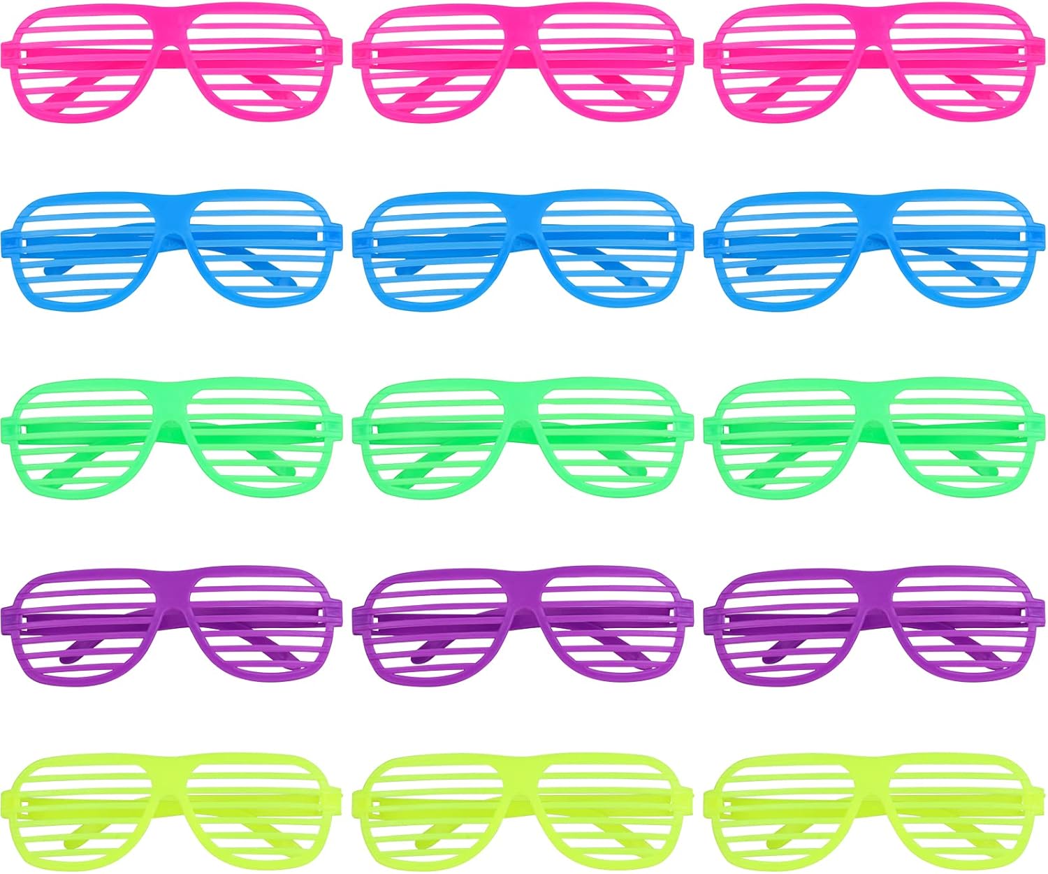 Hxezoc 15 Pack Shutter Shades Glasses 80s 90s Party Favors Plastic Glasses For Kids Adults Neon Party Sunglasses, Birthday Wedding Concerts Carnival Pool School Party Supplies