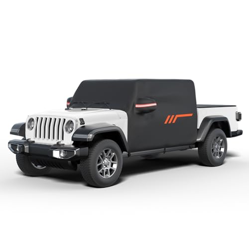 JOYTUTUS Cab Cover Compatible with Wrangler JK JL Unlimited 4 Doors 2007-2024, Wrangler Cover 4 Door Waterproof Wrangler Rain Cover All Weather Car Cover Windproof Cover Scratch Resistant Auto Cover