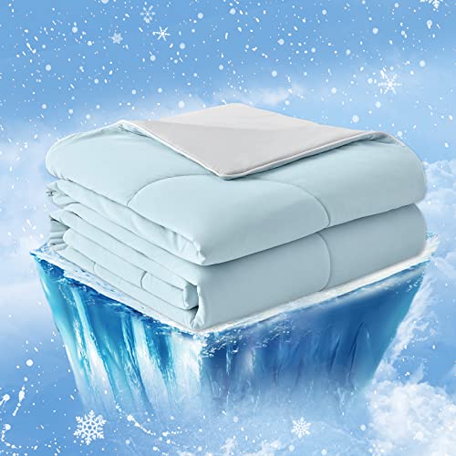 Cozy Bliss Cooling Comforter King Size, Cooling Blankets for Hot Sleepers and Night Sweats, Gray Summer Comforter for King Size Bed, Breathable Soft lightweight Silk Smooth
