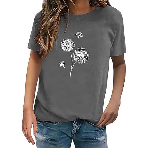 Trend Love Print T Shirts Round Neck Short Sleeve Tops Shirt Cute under Blouese