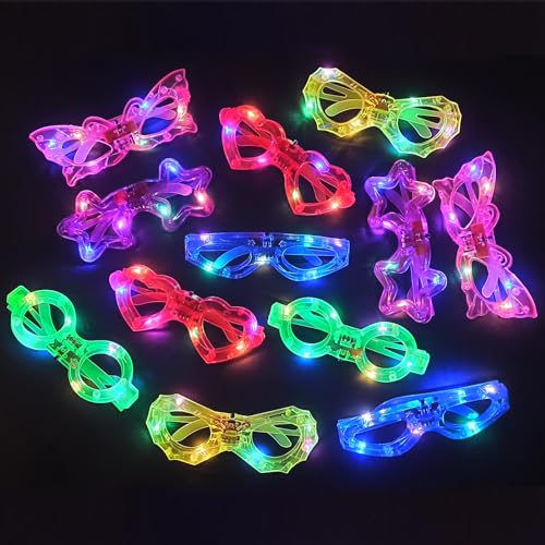 LED Glasses Neon glow in the dark party supplies Favor for Kids Adult Glow sticks Light Up Glasses 15/24/30 Pack