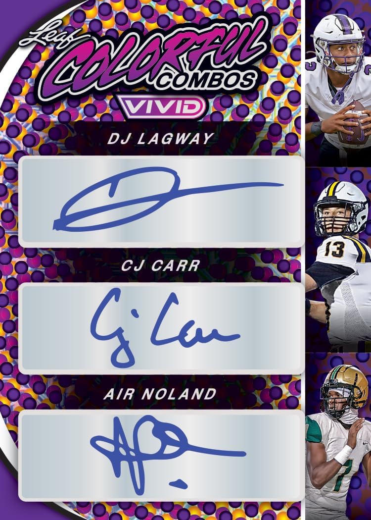 2024 Leaf Vivid Football Hobby Trading Card Box 5 Autographs