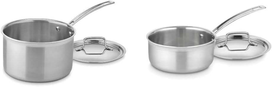 Cuisinart Stainless Steel Cookware 4-Quart Skillet, 1.5 Quart Saucepan and Cover Set