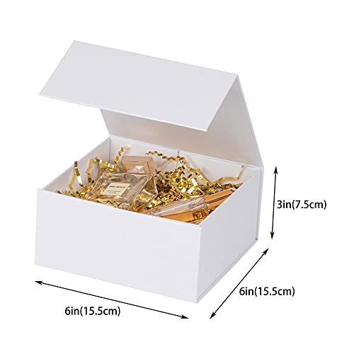 Black Gift Boxes 16 Pack, Gift Boxes in Bulk, Collapsible Gift Box with Lid Magnetic Closure, Packaging for Small Business, Parties Apparel, Retail (Black 8x8x4 inch Pack of 16)