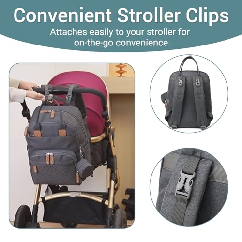 JOLLITO Diaper Bag Backpack - Multifunction Travel Backpack Maternity Baby Changing Bags, Diaper Changing Totes, Large Capacity, Waterproof and Stylish, Baby Registry Essential