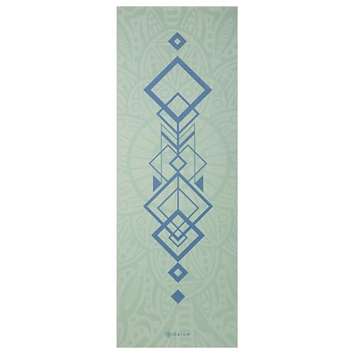Gaiam Print Yoga Mat, Non Slip Exercise & Fitness Mat for All Types of Yoga, Pilates & Floor Exercises