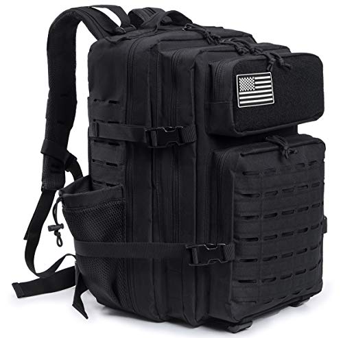 QT&QY 25L/35L/45L Military Tactical Backpack For Men Molle Daypack 3 Day Bug Out Bag Hiking Rucksack With Bottle Holder