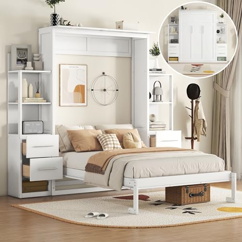Twin Size Loft Bed with Desk and Storage Drawers,Bookshelf,Wooden LoftBed with Stair and Wardrobe for Kids/Teens/Adult,Espresso