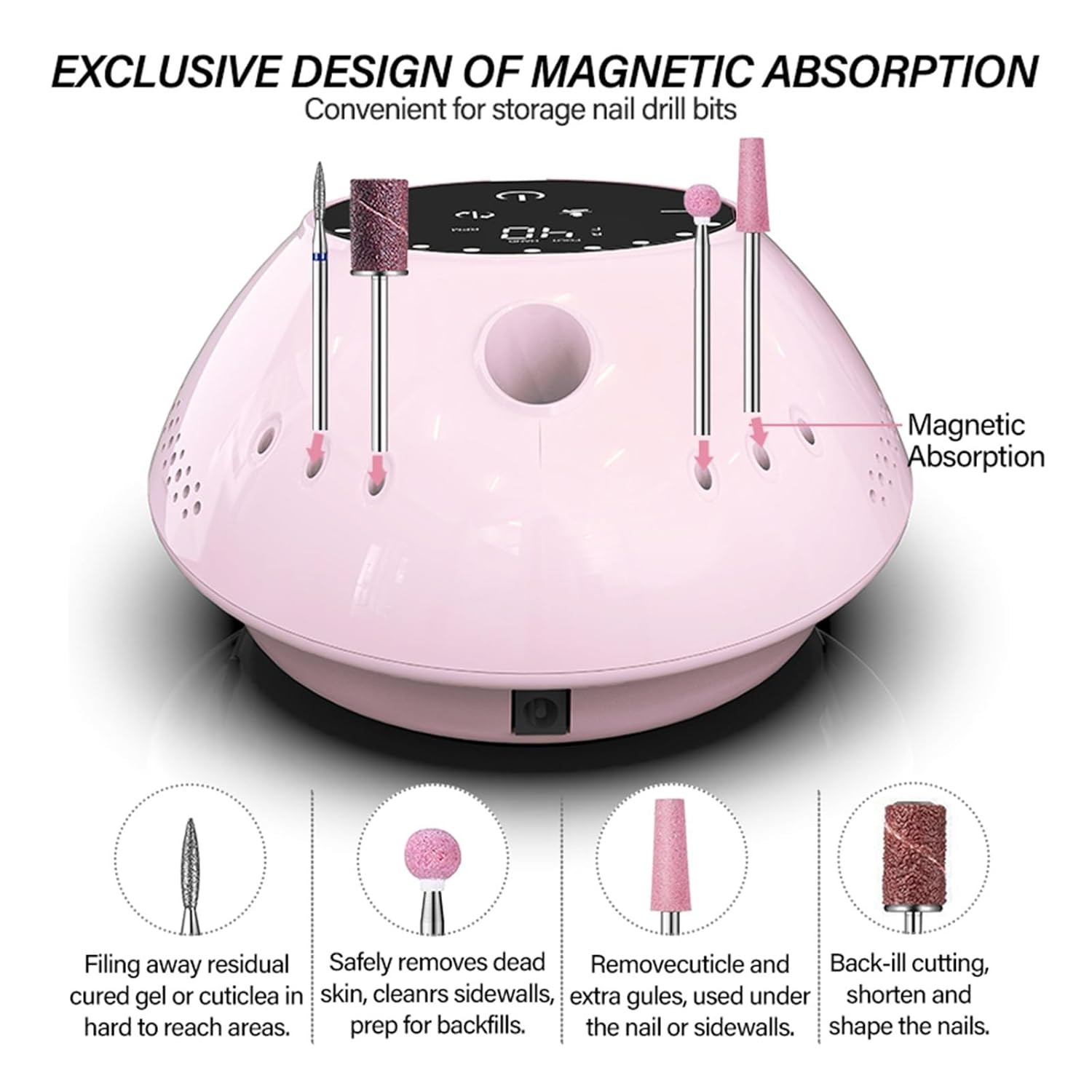 Nail Drill, 40000RPM Nail Drill Machine with HD Display Manicure Machine New Upgrade Electric Nail File with Cutter Nail Art Salon Tools Professional Nail Tools