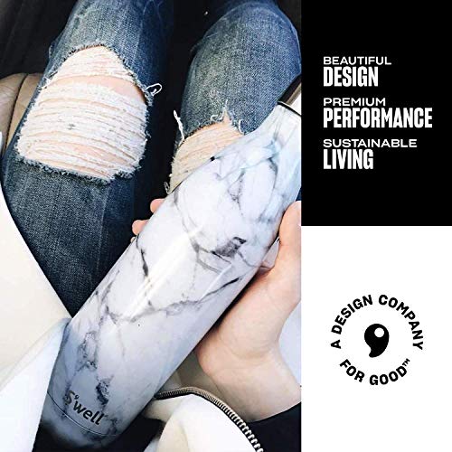 S'well Stainless Steel Water Bottle 17 ounces Blue Foliage Triple Layered Vacuum Insulated Containers Keeps Drinks Cold for 36 Hours and Hot for 18 Perfect for On the Go