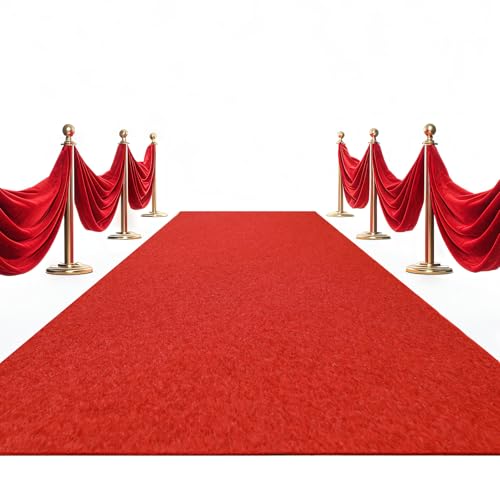 4ft x 10ft Extra Thick Red Carpet Runner for Party, Wedding and Events Decorations, Red Runner, Not Slip Aisle Rug, Long Term use