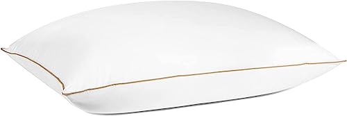 Luxury Goose Down Pillow King Size Set of 2 - Made in USA Soft Gusseted Bed Pillows for Sleeping with Premium 500 TC Cooling Cotton Shell