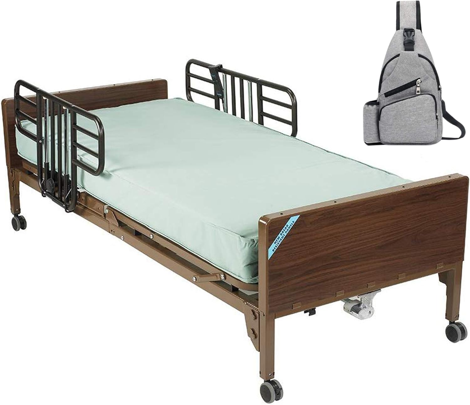 Drive Delta Ultra Light Semi Electric Hospital Bed with Half Rails and 80