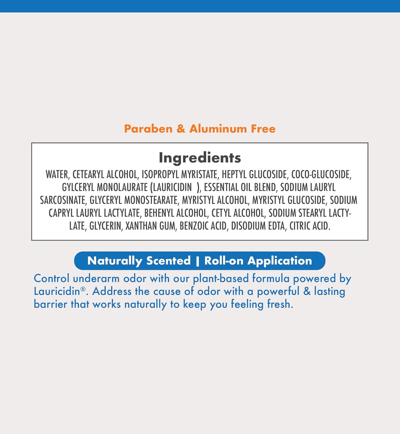 Natural Deodorant - Aluminum Free - Plant Based Formula for Men and Women - 3oz Roll-On Deo Made with Lauricidin