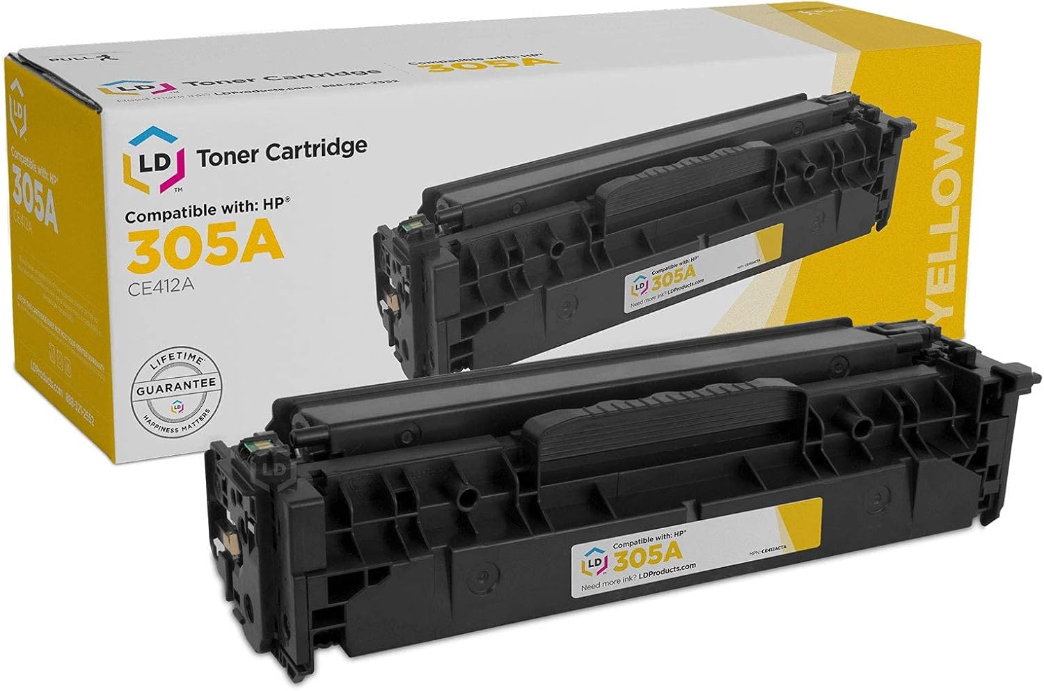 LD Products Remanufactured Toner Cartridge Compatible with HP 305A CE412A (Yellow) HP305A HP LaserJet & LaserJet Pro: 300 Color MFP M375nw, 400 Color M451dn, HP LaserJet Pro 400 Color M475dn, M475dw
