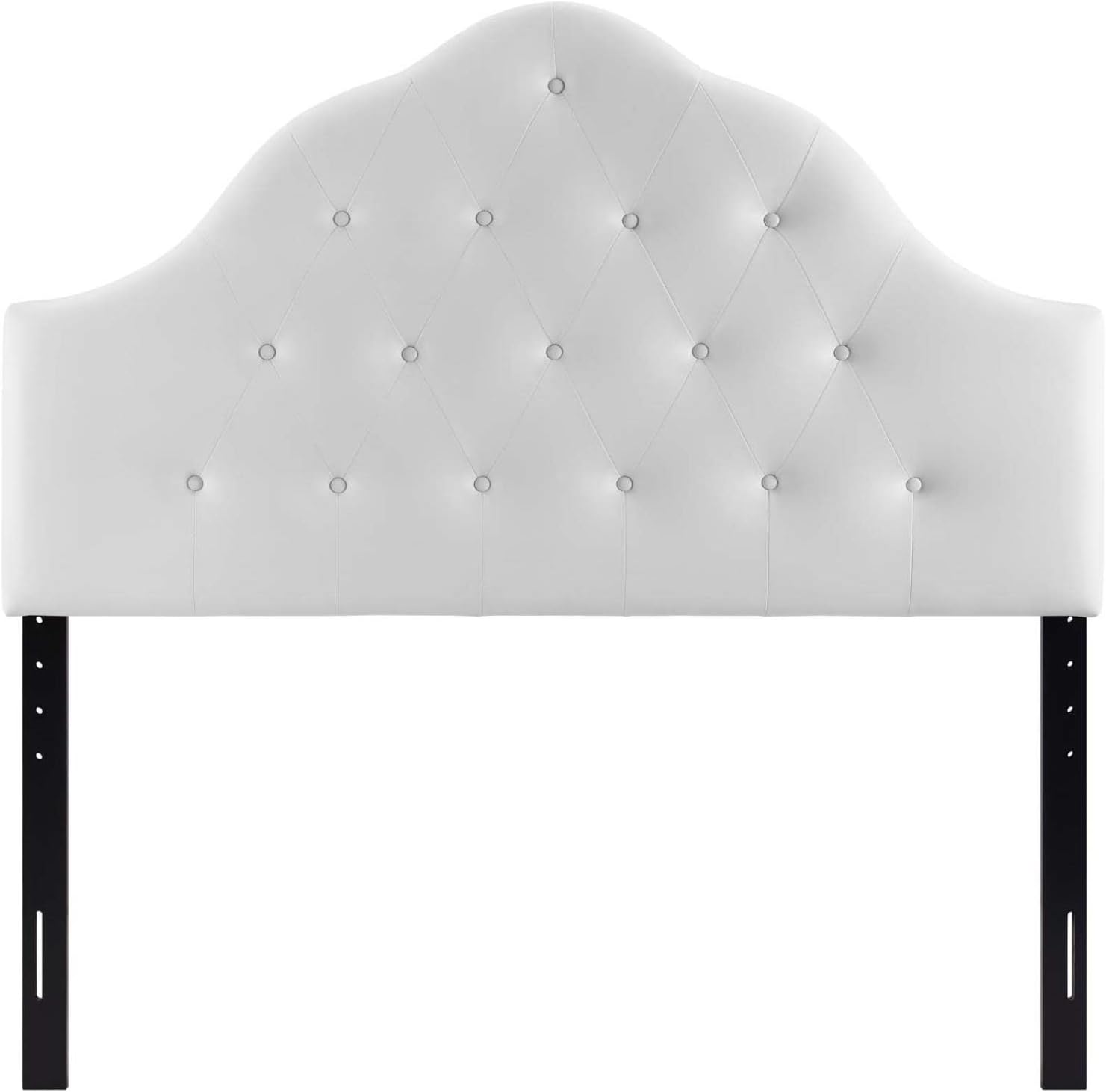 Modway Sovereign Tufted Button Faux Leather Upholstered Queen Headboard in White